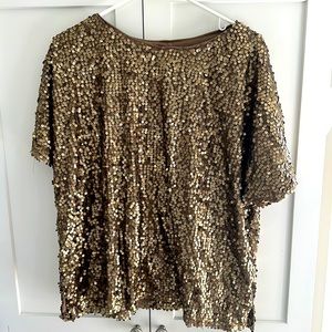 Wishlist apparel Gold sequin shirt. Worn once. Size Large